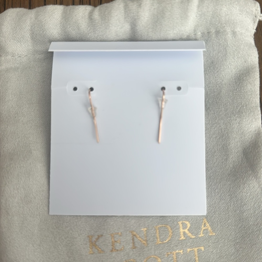 Kendra Scott Rose Gold Drop Earrings - Picture 3 of 3